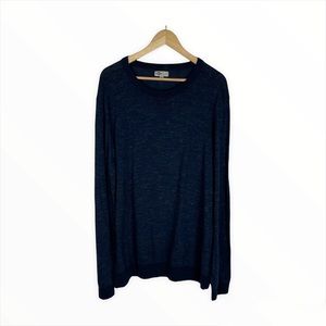 Lee Cooper Blue Linen Blend Crew Neck Lightweight Sweatshirt